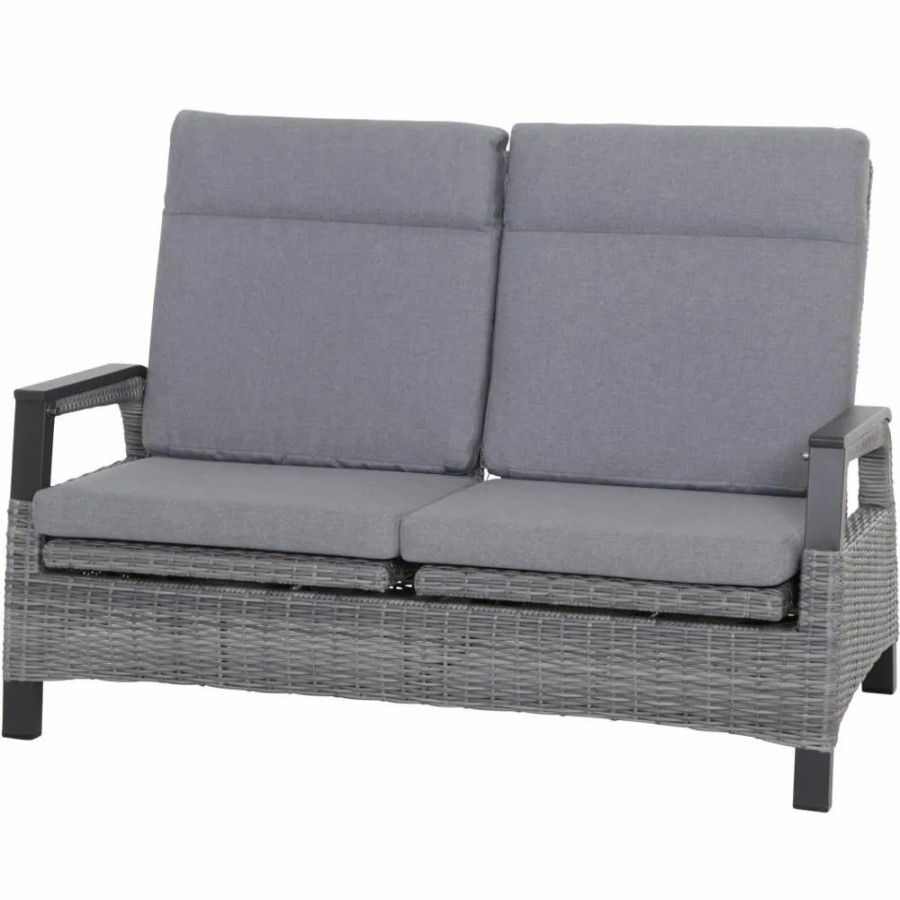 SIENA GARDEN Solea Move Loungesofa - 2-Sitzer - Rattangeflecht Schiefer-Blau Online