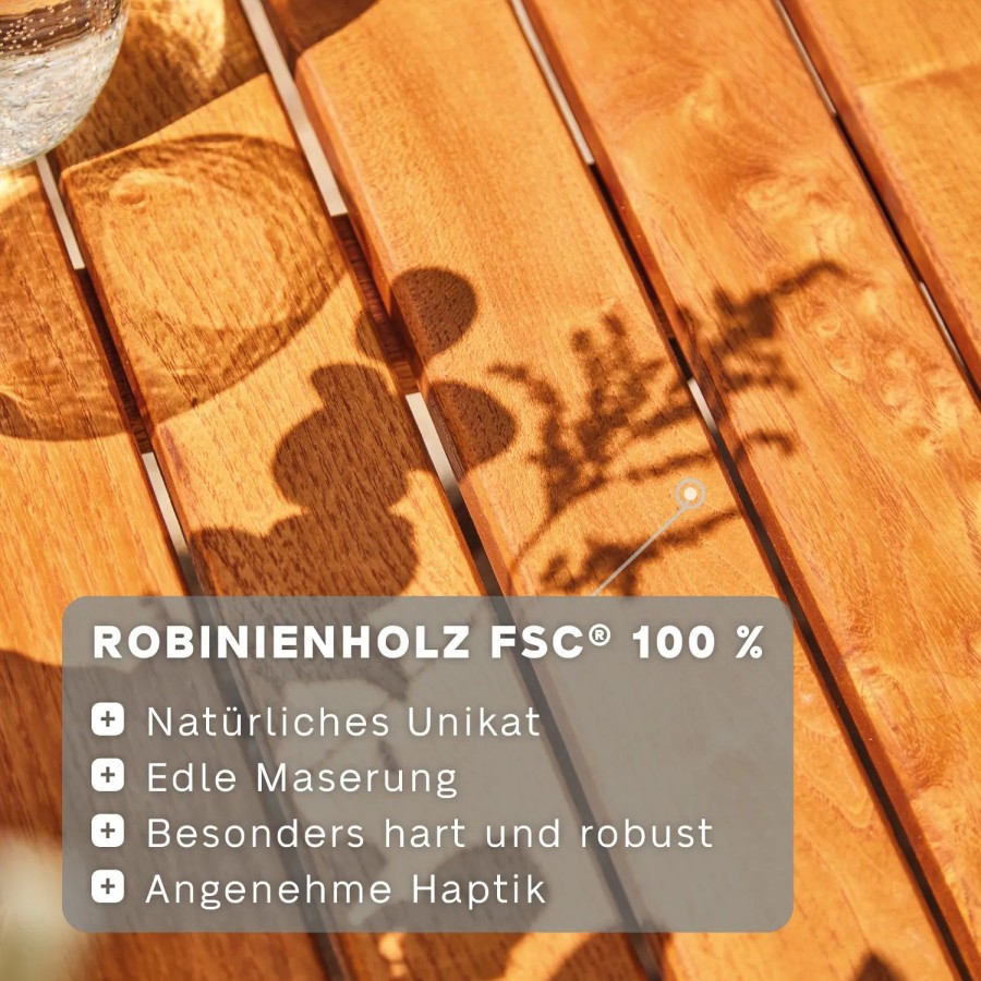 SIENA GARDEN Bozen Gartentisch - Robinienholz Fsc® 100 % Natur Hot