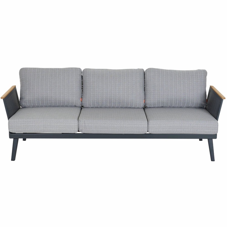 SIENA GARDEN Preston Loungesofa - 3-Sitzer - Polyester Blau-Grau New