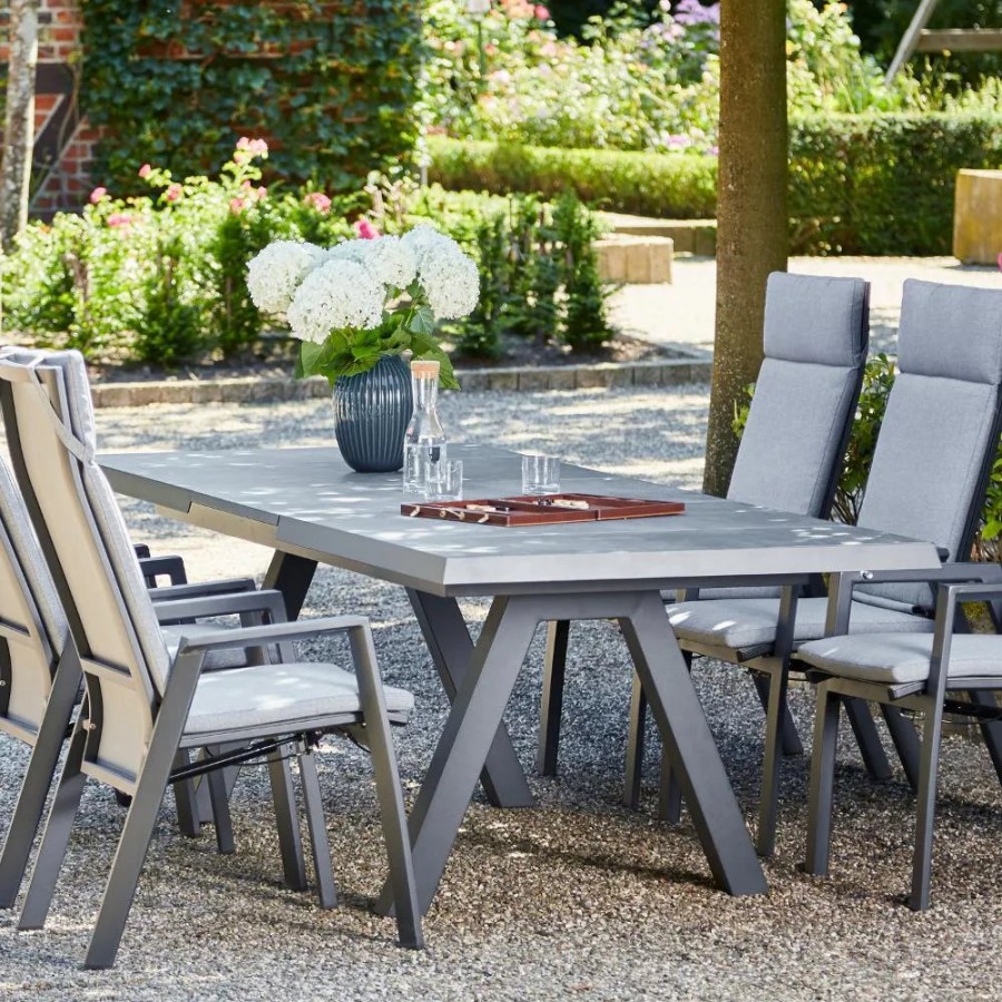 SIENA GARDEN Gartenmobelset Tirana Ausziehtisch + 6X Valencia Move Gartensessel Hot