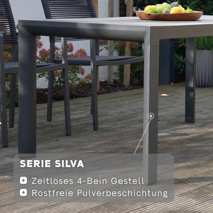 SIENA GARDEN Silva Gartentisch - Keramik Washed-Grey New