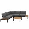 SIENA GARDEN Loungesetalvida Loungetisch + 2X 2-Sitzer-Loungesofa +Modul Ecke Best