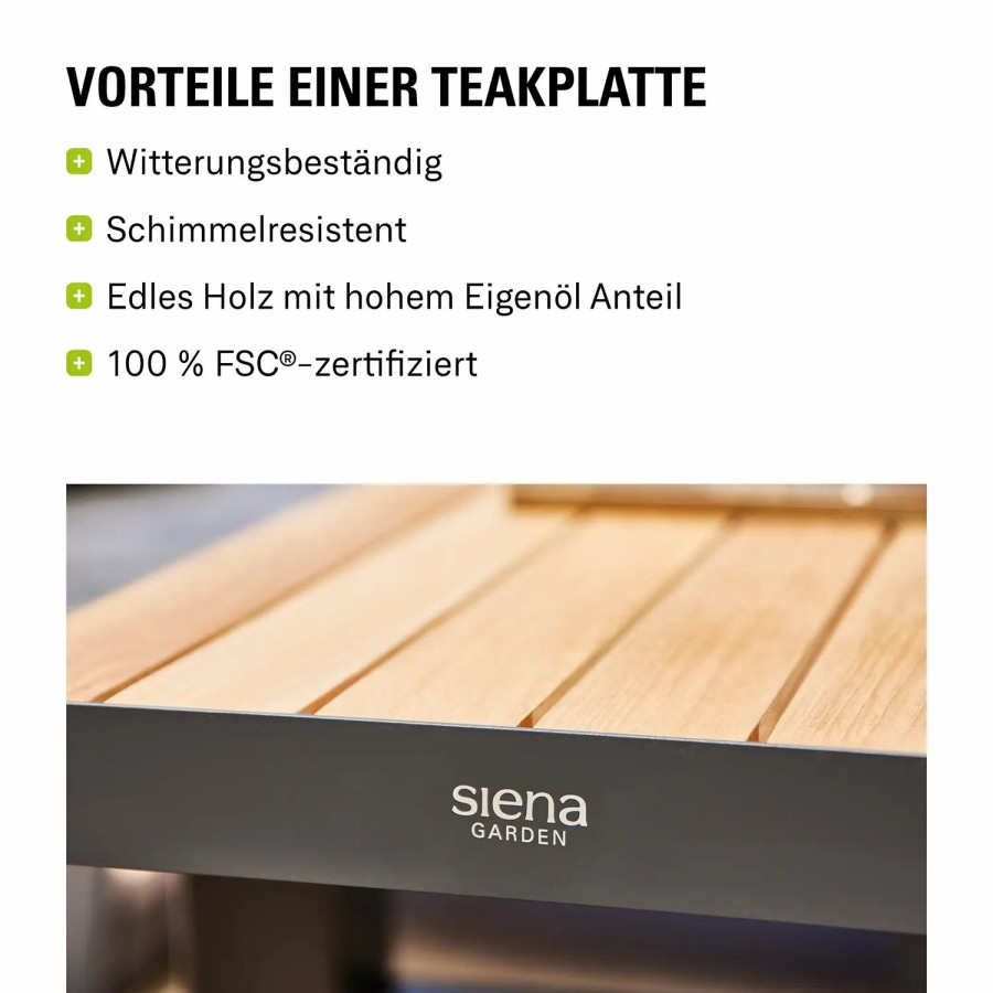 SIENA GARDEN Zurigo Gartentisch - Teakholz Fsc® 100 % Natur Hot