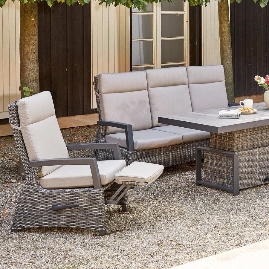 SIENA GARDEN Corido Loungesessel - Rattangeflecht Charcoal-Grey Best