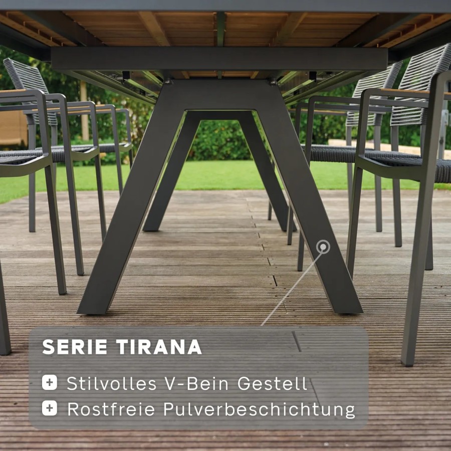 SIENA GARDEN Tirana Gartentisch - Keramik Wood-Grey Hot