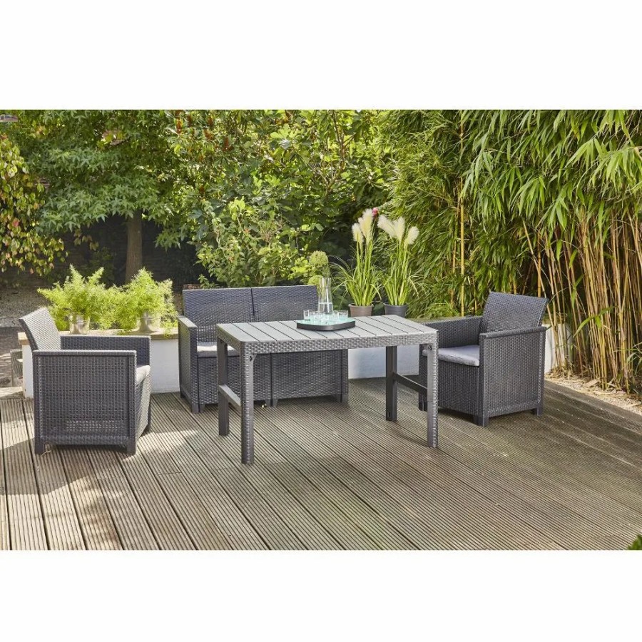 SIENA GARDEN Loungeset Amea Loungetisch + 2X Loungesessel + 2Er-Loungesofa Wholesale