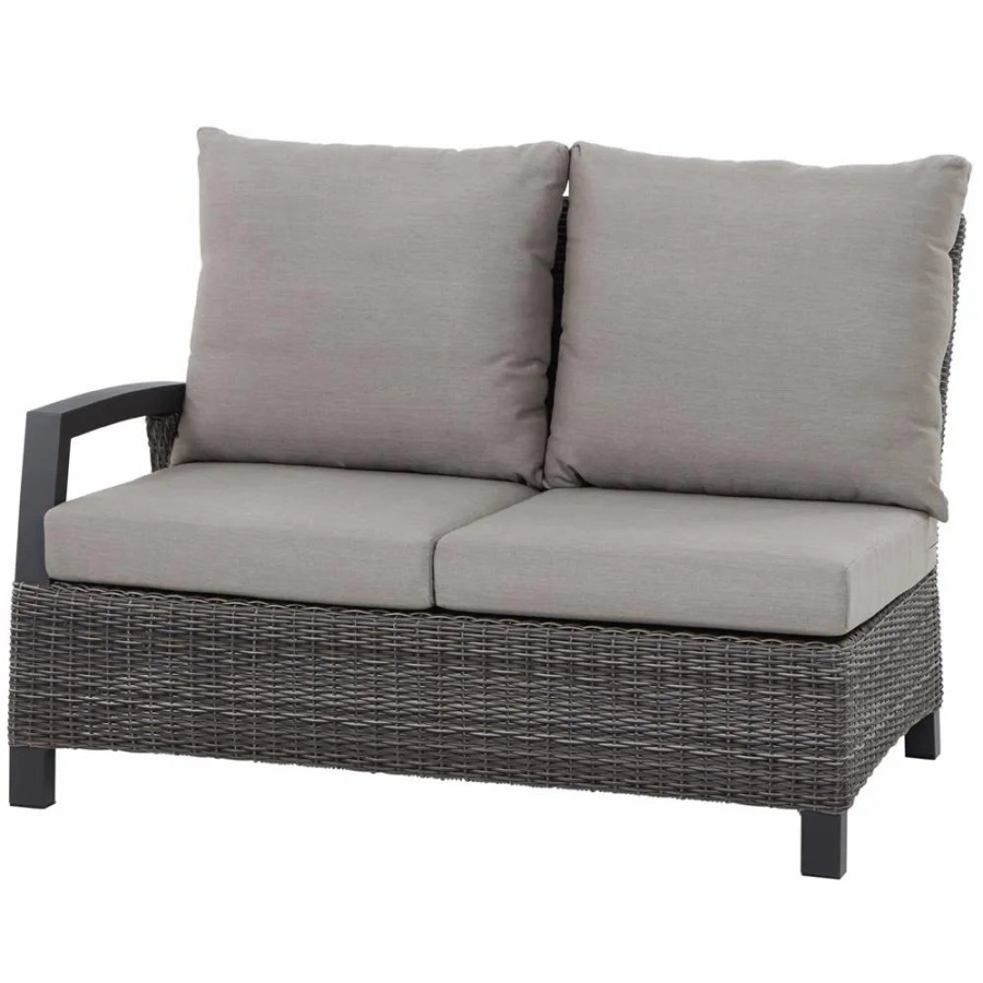 SIENA GARDEN Corido Move Loungesofa - 2-Sitzer Mit Ammlehne Rechts - Rattangeflecht Charcoal-Grey Online