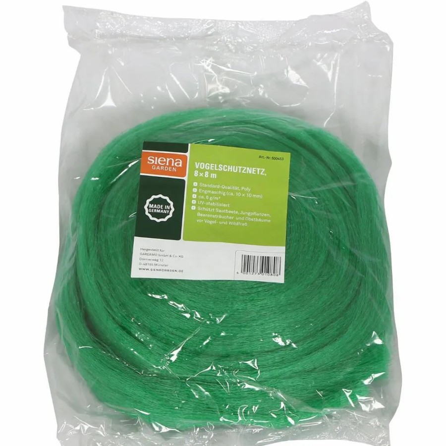 SIENA GARDEN Vogelschutznetz 8X8M, Standart-Qualitat, Standard, Monofilament Clearance