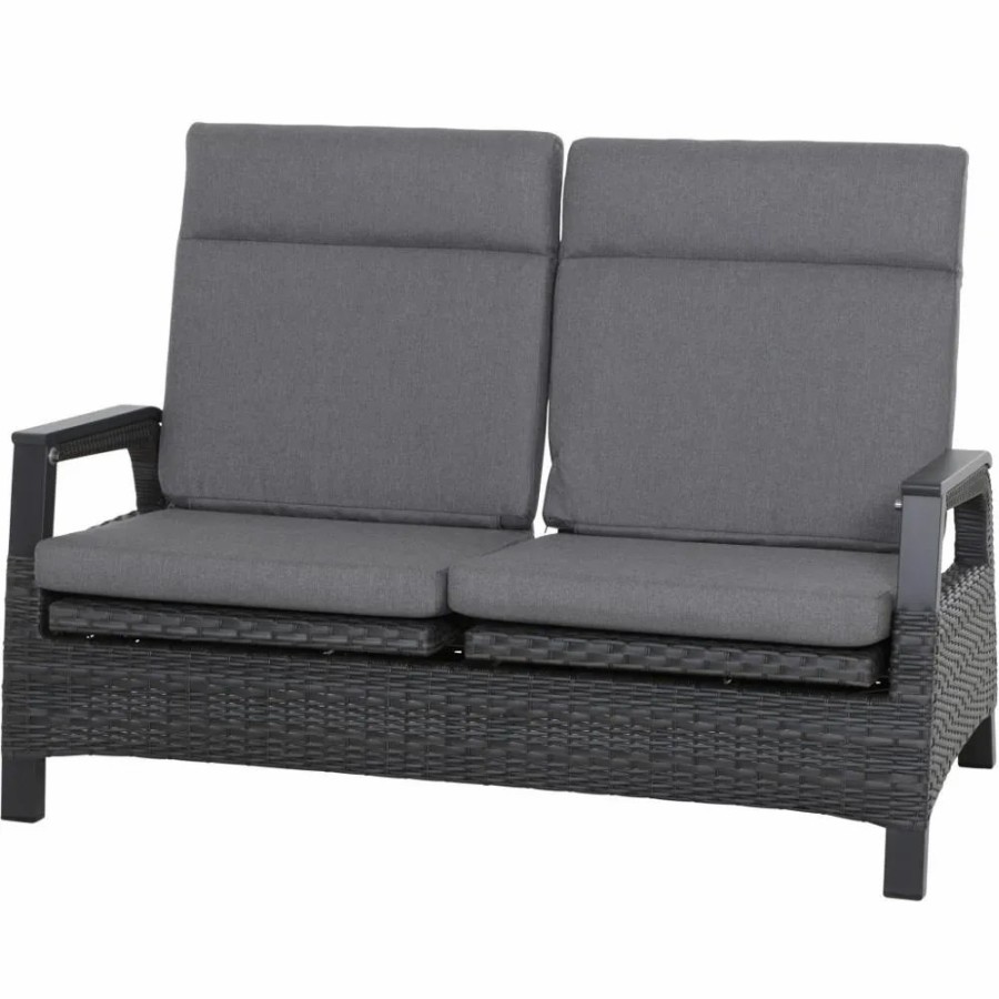 SIENA GARDEN Solea Move Loungesofa - 2-Sitzer - Rattangeflecht Nacht-Blau Hot