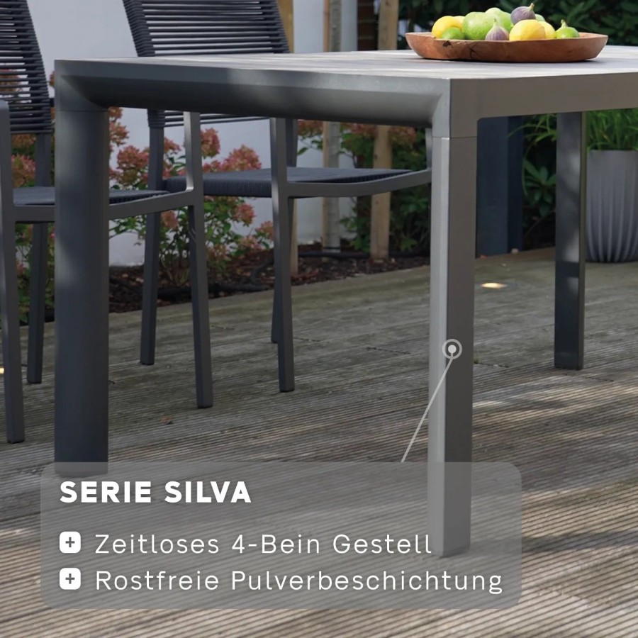 SIENA GARDEN Silva Gartentisch - Keramik Wood-Grey Clearance