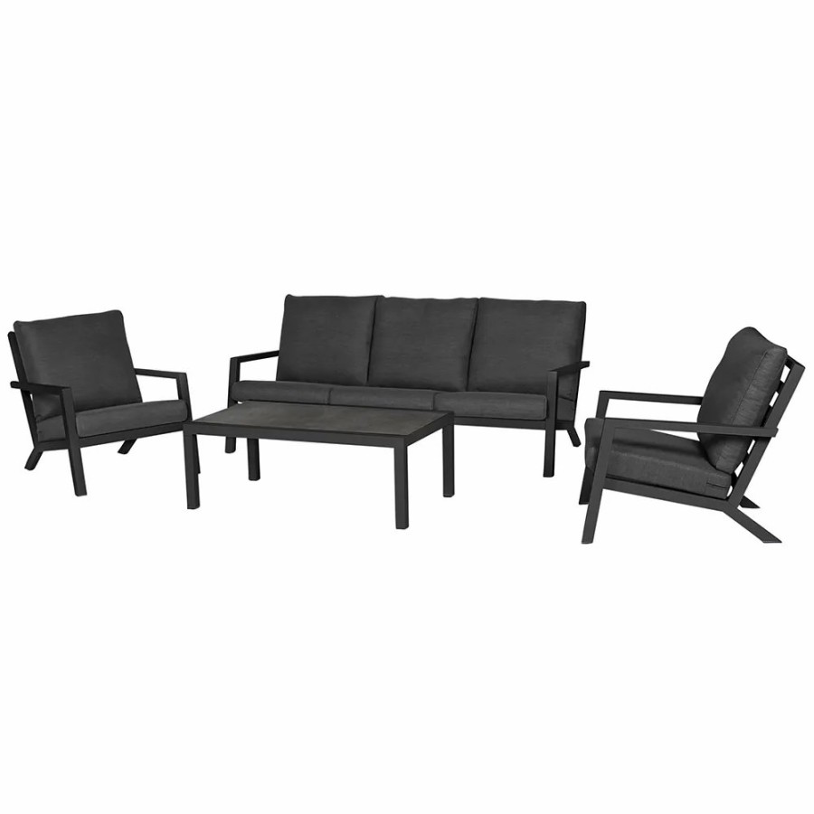 SIENA GARDEN Loungesetbelia Loungetisch + 2X Loungesessel + 3-Sitzer-Loungesofa Wholesale