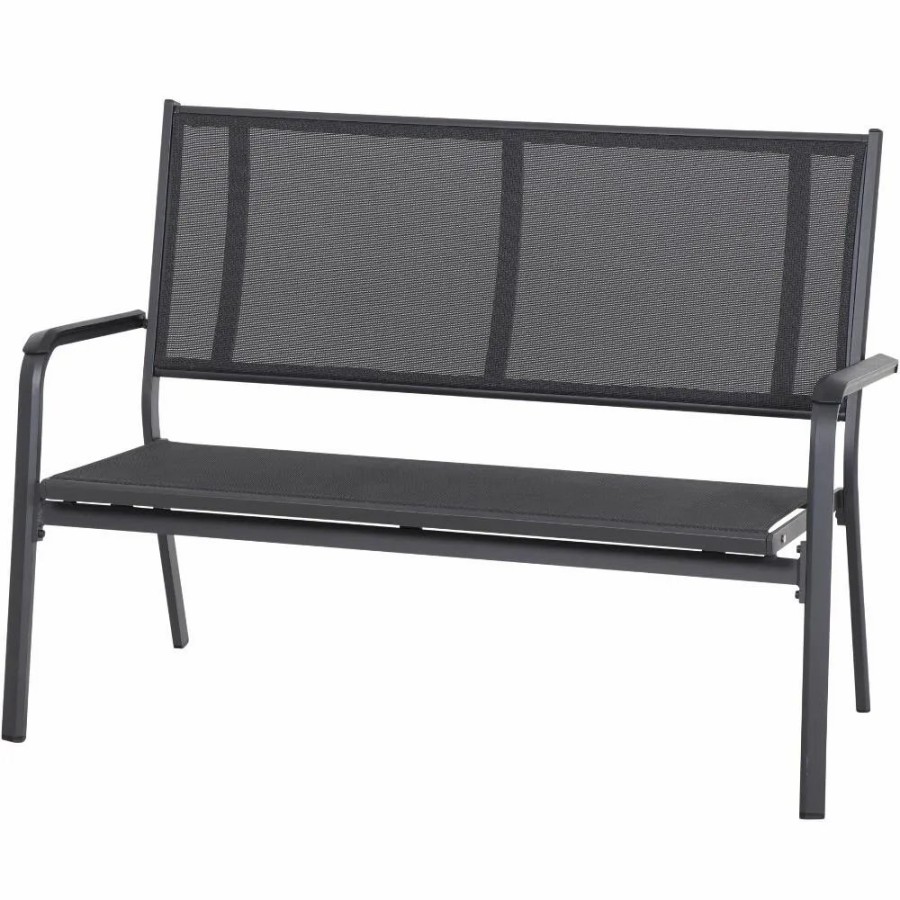 SIENA GARDEN Tesoro Bank - 2-Sitzer - Textilene Schwarz-Silber Online