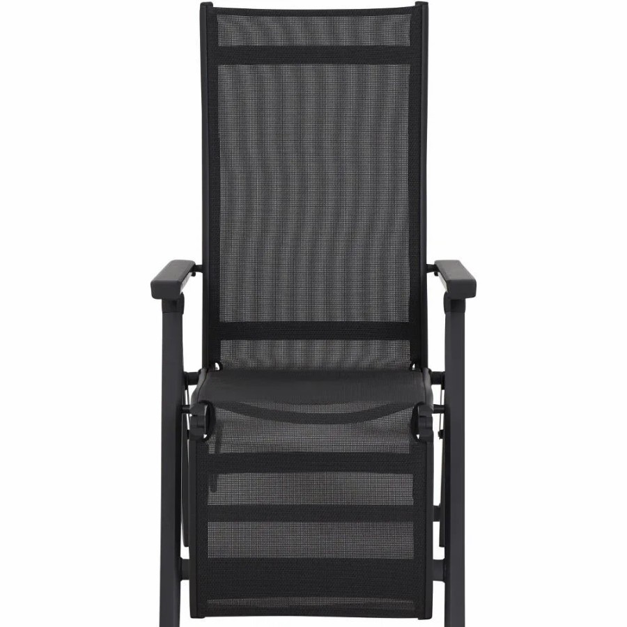 SIENA GARDEN Tesoro Relaxsessel - Textilene Schwarz-Silber New