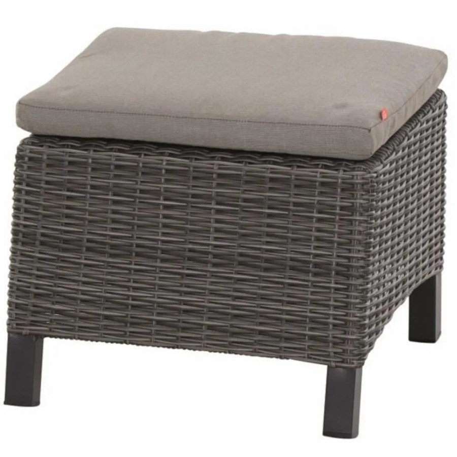 SIENA GARDEN Corido Hocker - Rattangeflecht Charcoal-Grey Hot