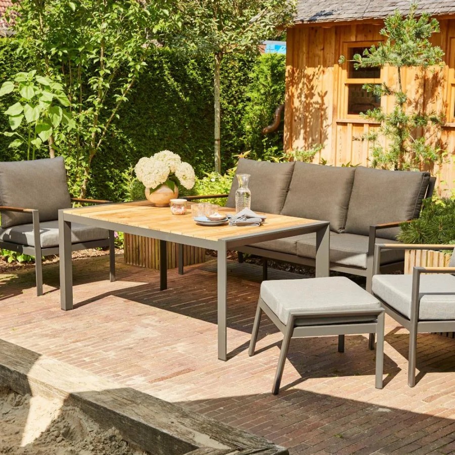 SIENA GARDEN Loungesetlondra Loungetisch + 2X Loungesessel +3-Sitzer-Loungesofa + Loungehocker Online