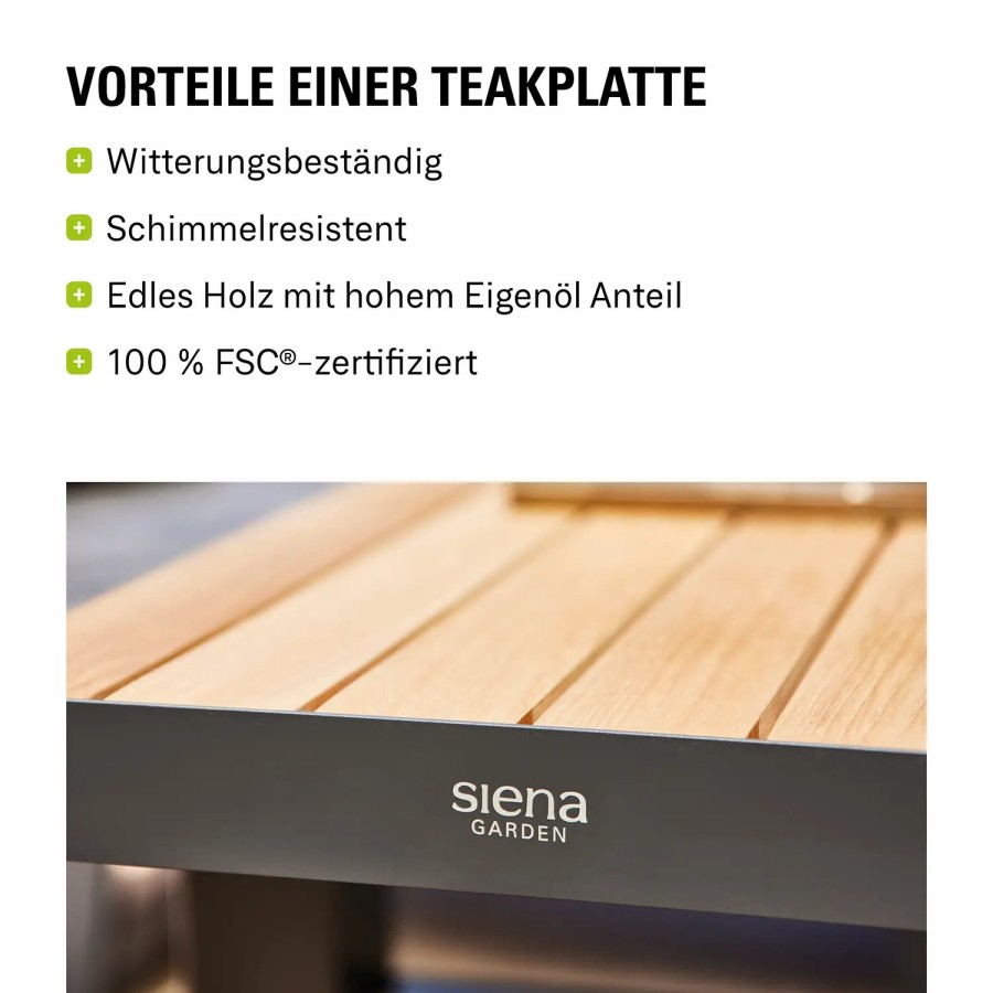 SIENA GARDEN Lazy Susan Drehteller - Teakholz Fsc® 100 % Natur Best