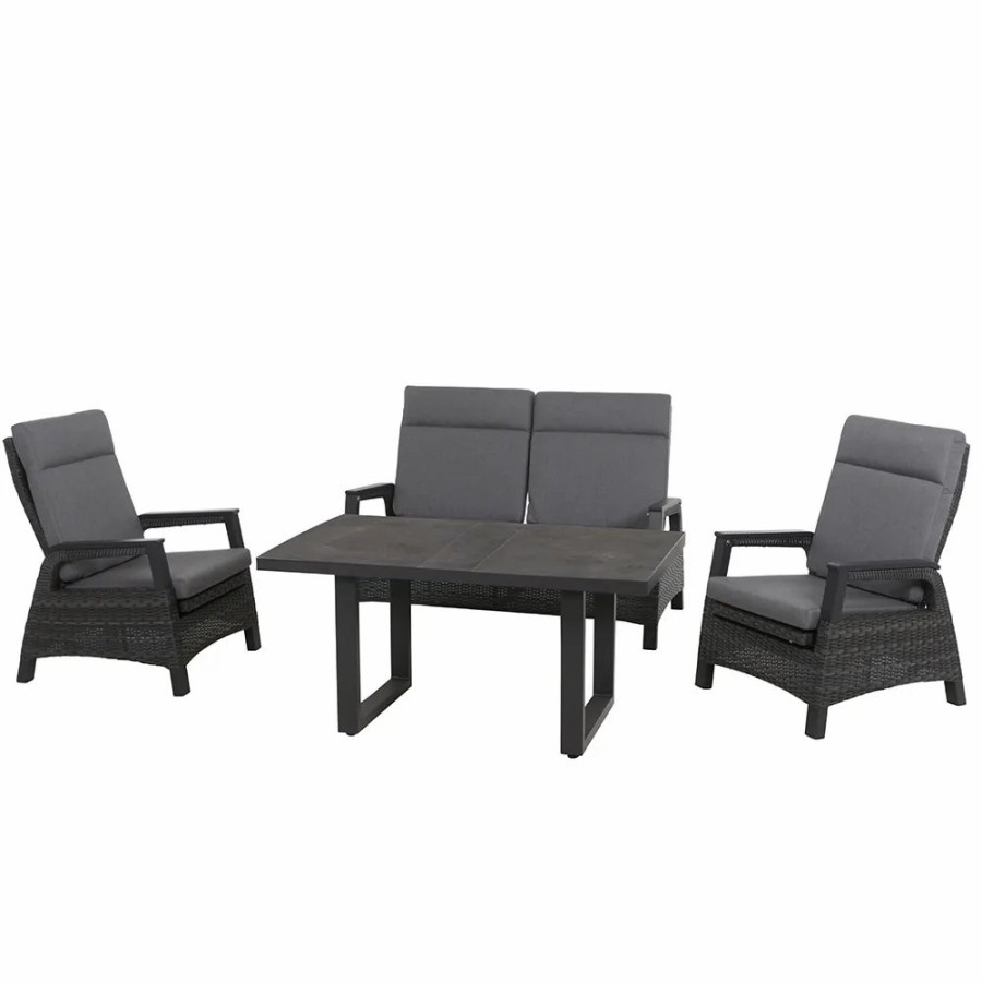 SIENA GARDEN Loungesetsolea Loungetisch +2X Loungesessel +2-Sitzer-Loungesofa Wholesale