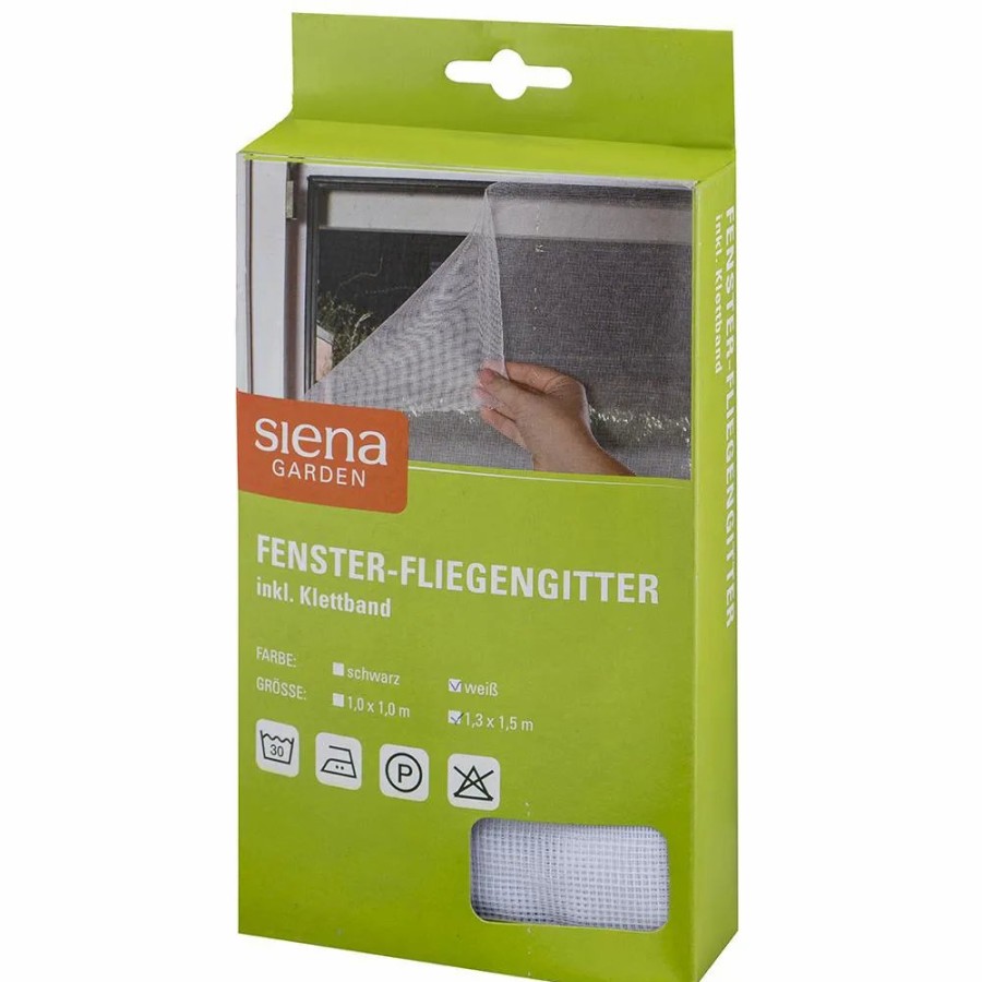 SIENA GARDEN Fenster Fliegengitter 1,3X1,5 Weis Wholesale