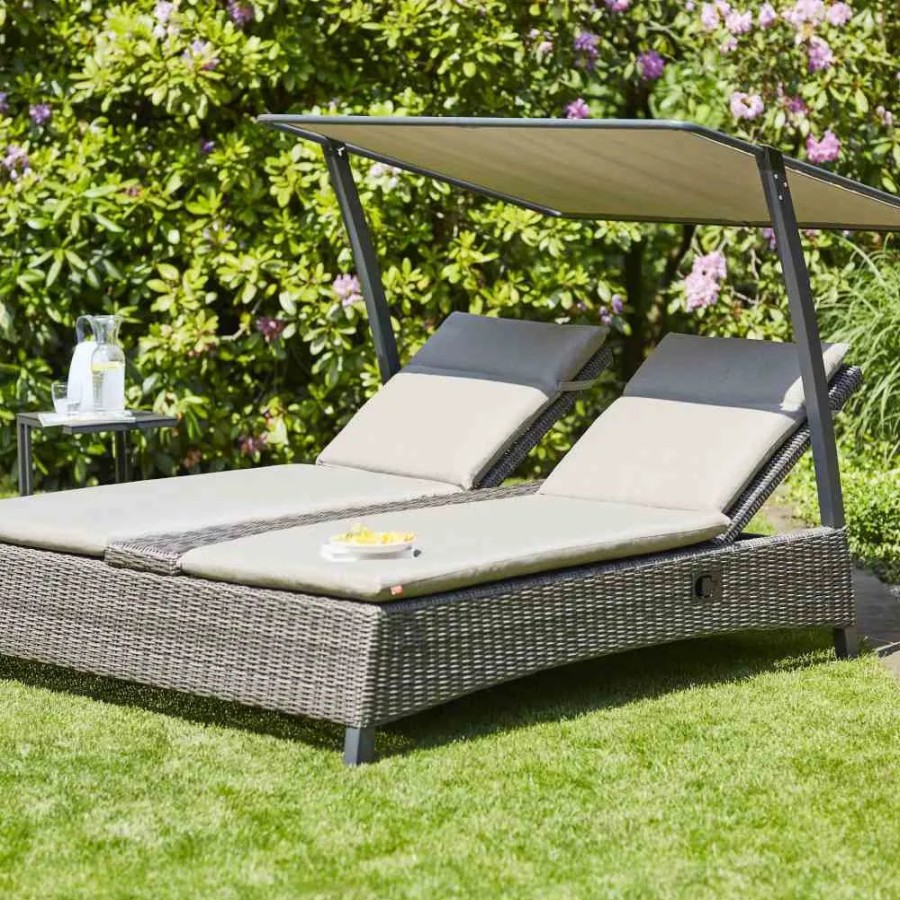 SIENA GARDEN Corido Loungeinsel - Rattangeflecht Charcoal-Grey Online