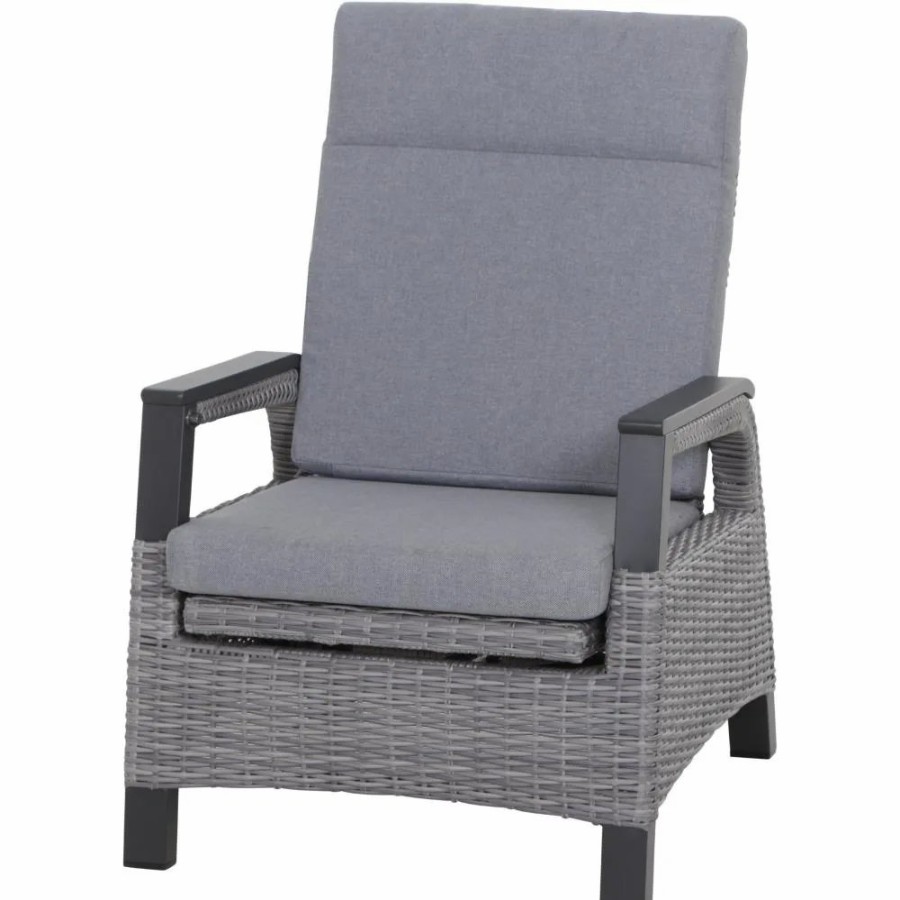 SIENA GARDEN Solea Loungesessel - Rattangeflecht Schiefer-Blau New