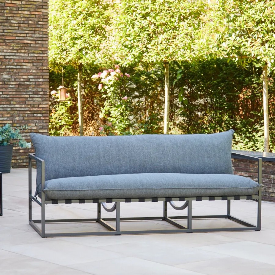 SIENA GARDEN Monza Loungesofa - 3-Sitzer - Aluminium Matt Anthrazit Online