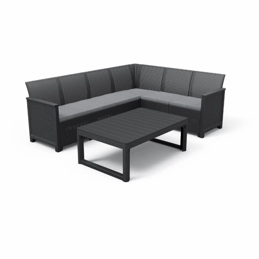 SIENA GARDEN Loungeset Amea Loungetisch +Ecklounge Hot