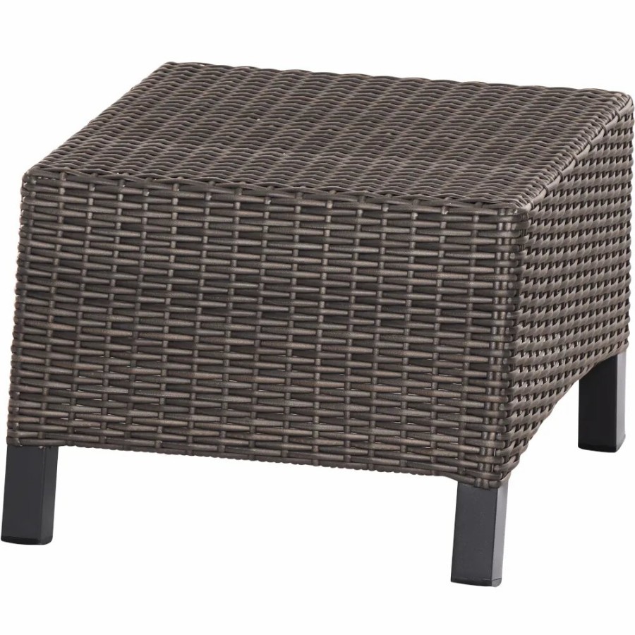 SIENA GARDEN Verdo Hocker - Rattangeflecht Recycled Bronze-Grau Wholesale