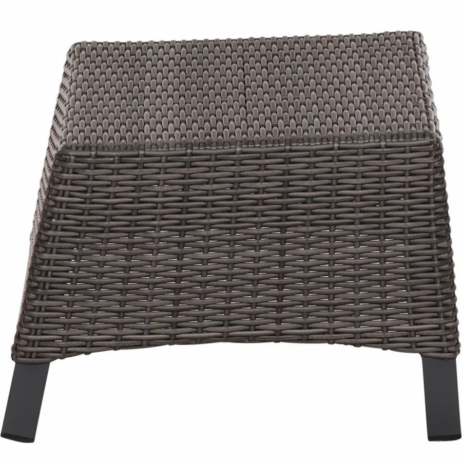 SIENA GARDEN Verdo Hocker - Rattangeflecht Recycled Bronze-Grau Wholesale