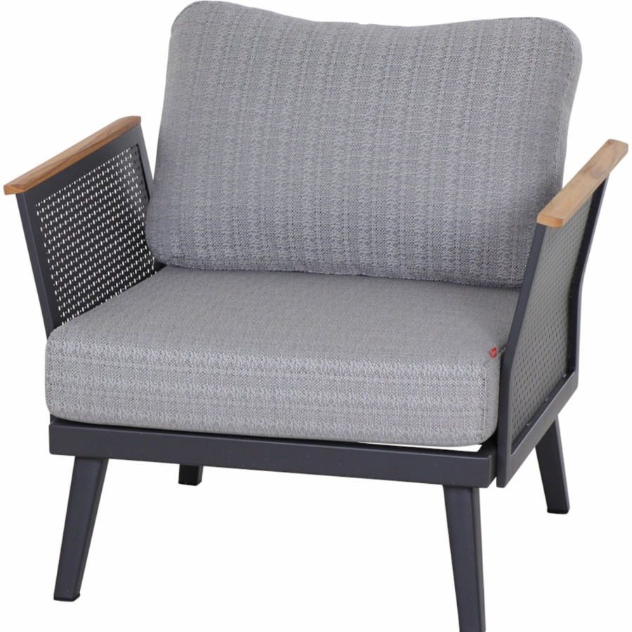 SIENA GARDEN Preston Loungesessel - Polyester Blau-Grau Hot