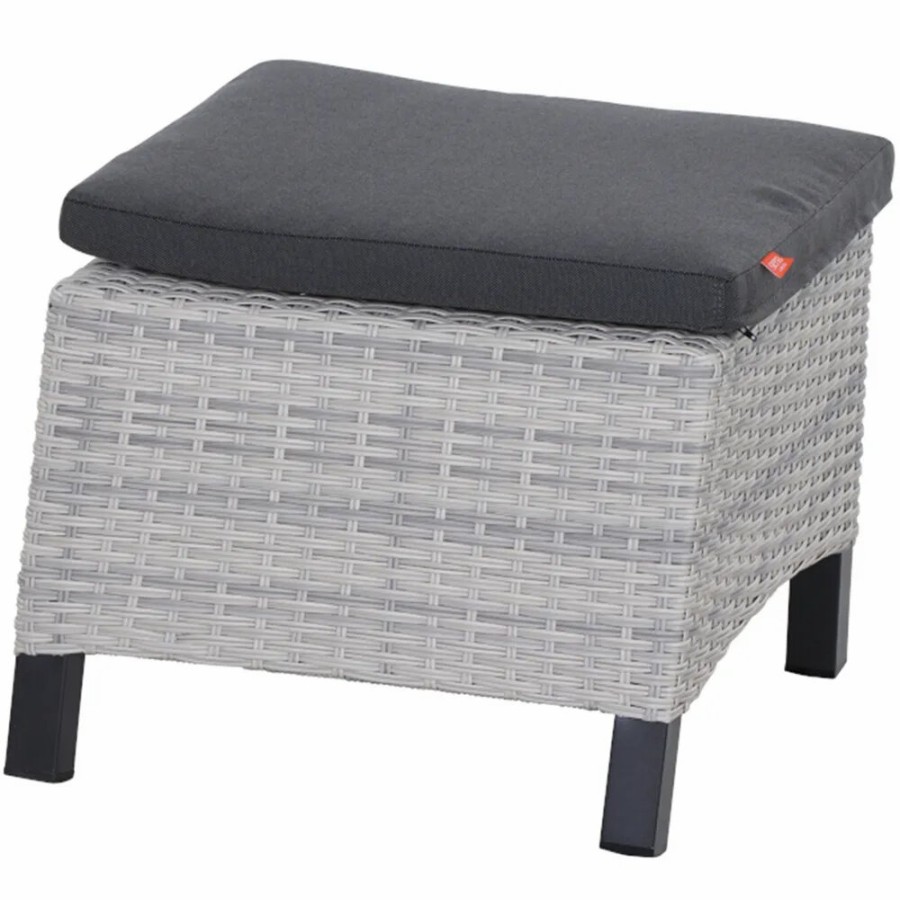 SIENA GARDEN Corido Hocker - Rattangeflecht Ice-Grey Best