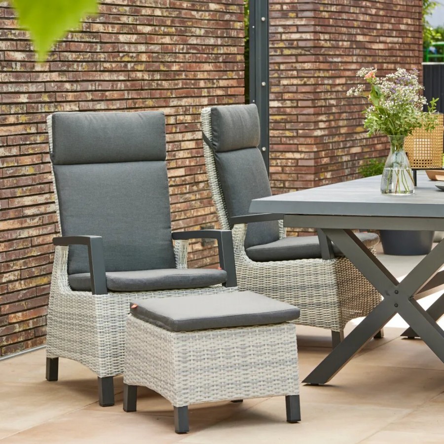 SIENA GARDEN Corido Hocker - Rattangeflecht Ice-Grey Best