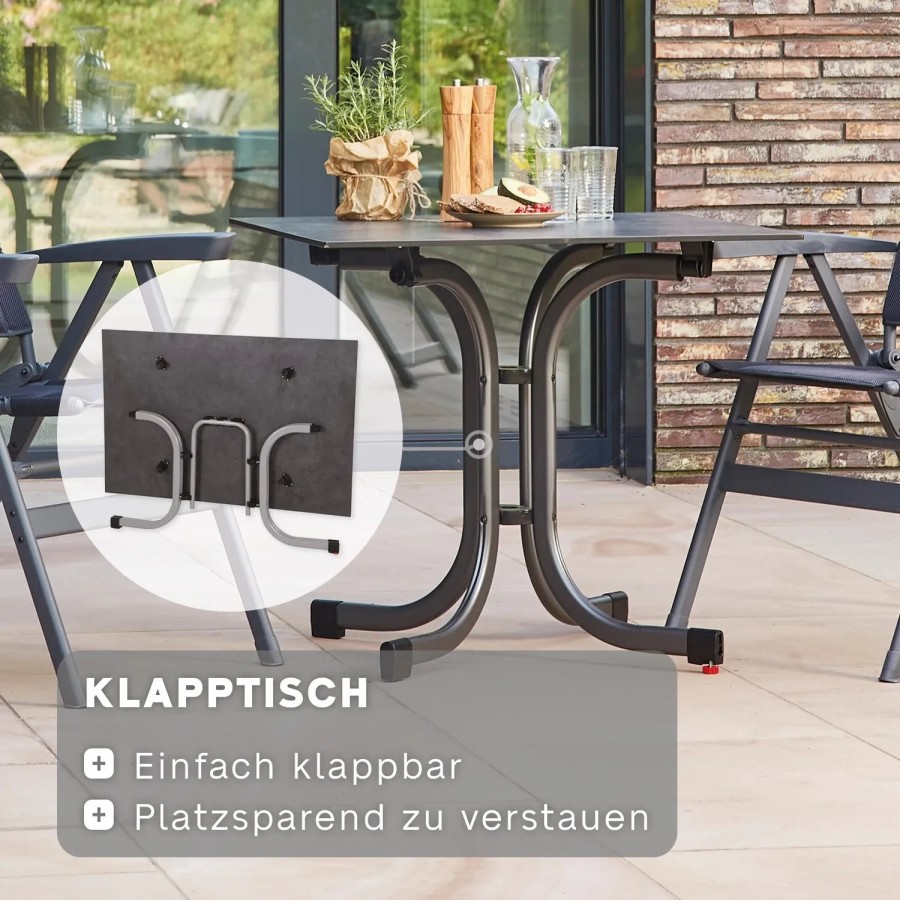 SIENA GARDEN Sola Klapptisch - Hpl Dark Stone Clearance