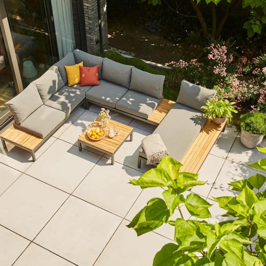 SIENA GARDEN Loungesetalvida Loungetisch +Recamiere + 2X 2-Sitzer-Loungesofa + Modul Ecke Online