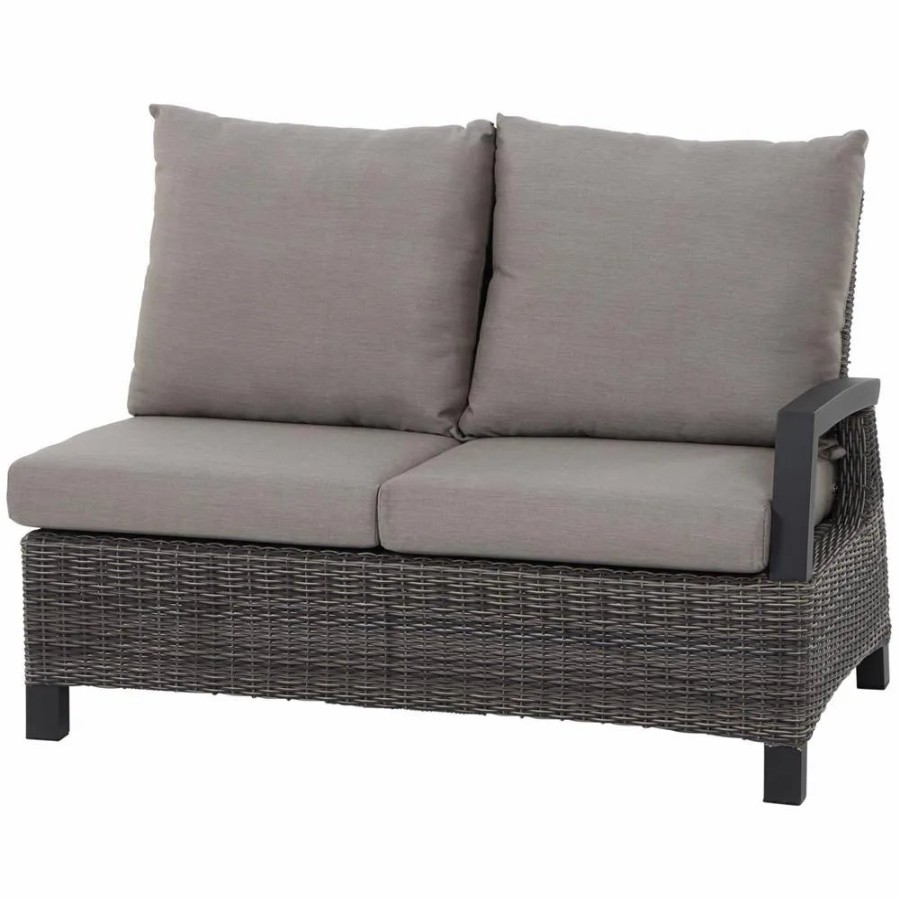 SIENA GARDEN Corido Move Loungesofa - 2-Sitzer Mit Armlehne Links - Rattangeflecht Charcoal-Grey Hot